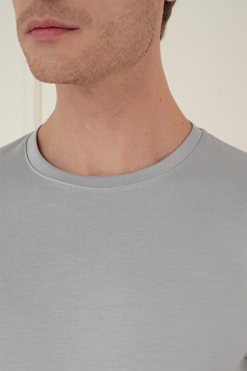 TS 892 Slim Fit Gri Spor T-Shirt