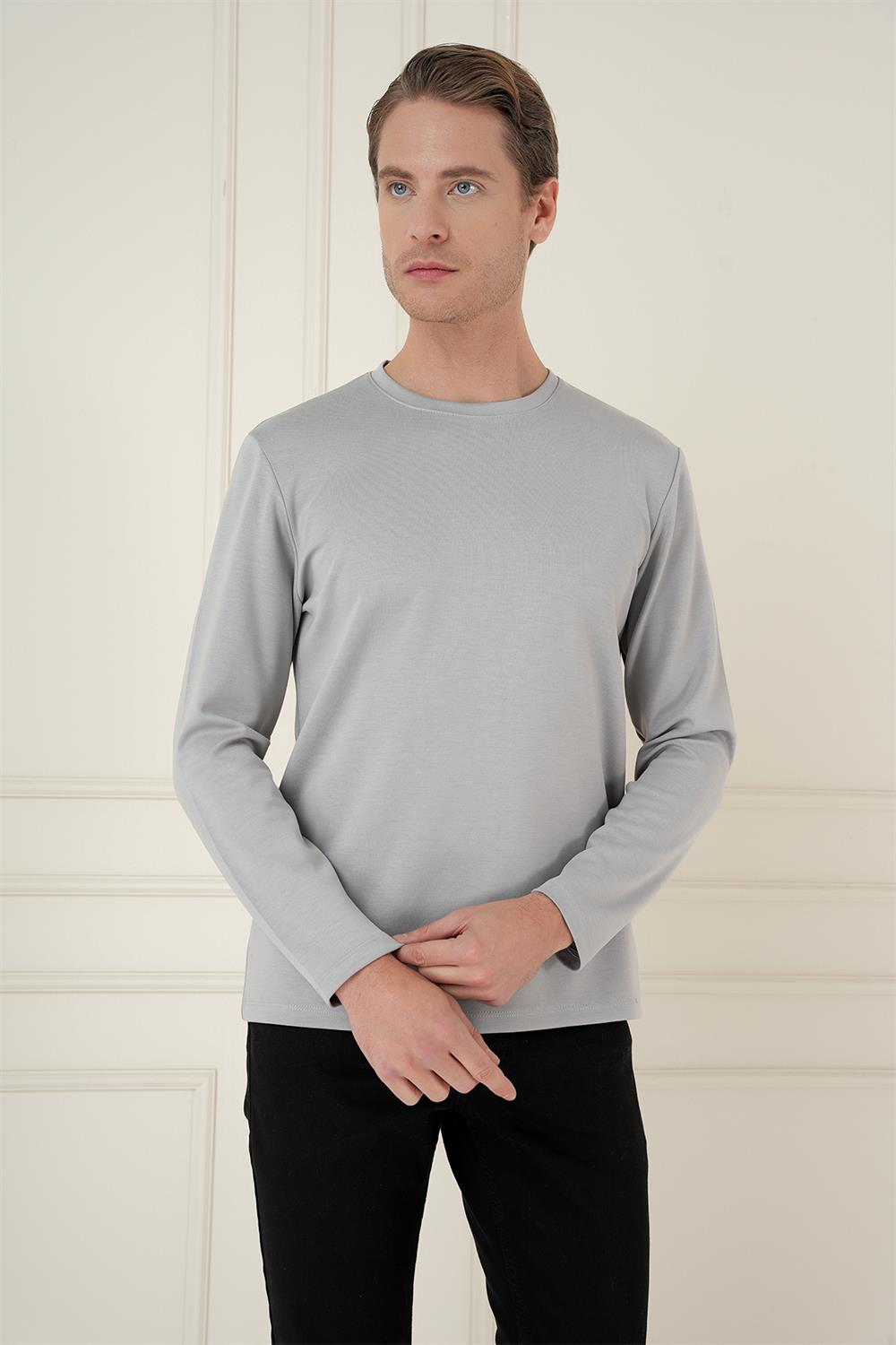TS 892 Slim Fit Gri Spor T-Shirt