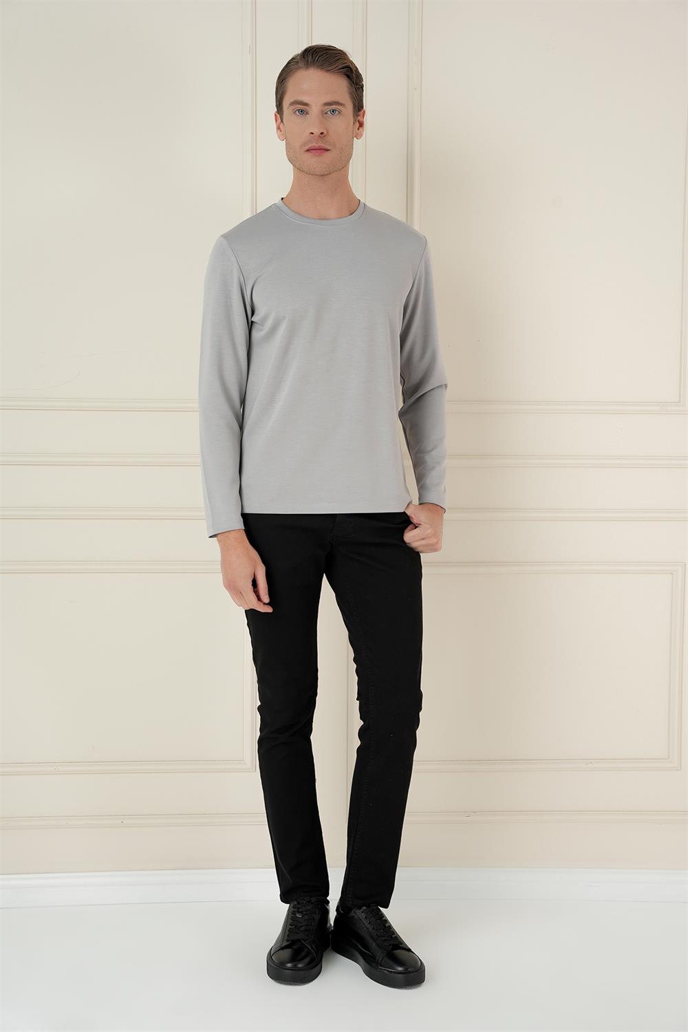TS 892 Slim Fit Gri Spor T-Shirt