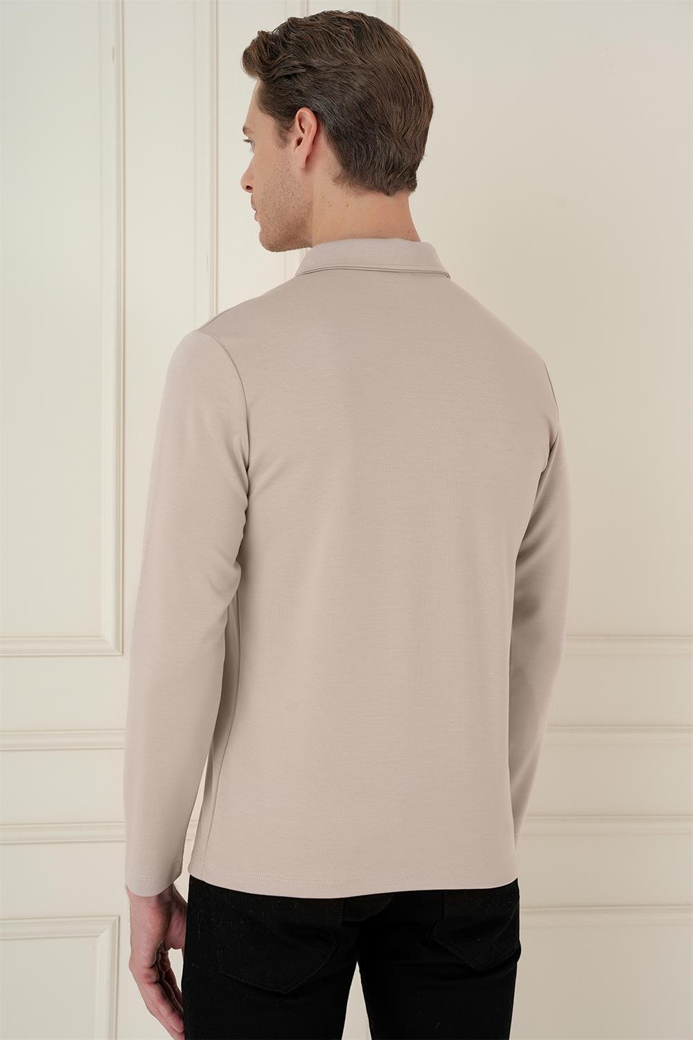 TS 893 Slim Fit Bej Spor T-Shirt