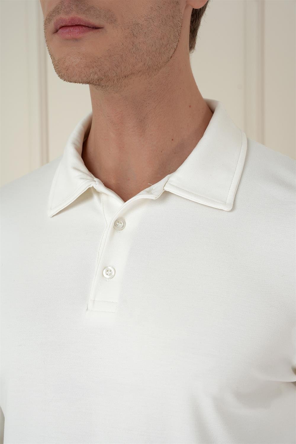 TS 893 Slim Fit Ekru Spor T-Shirt
