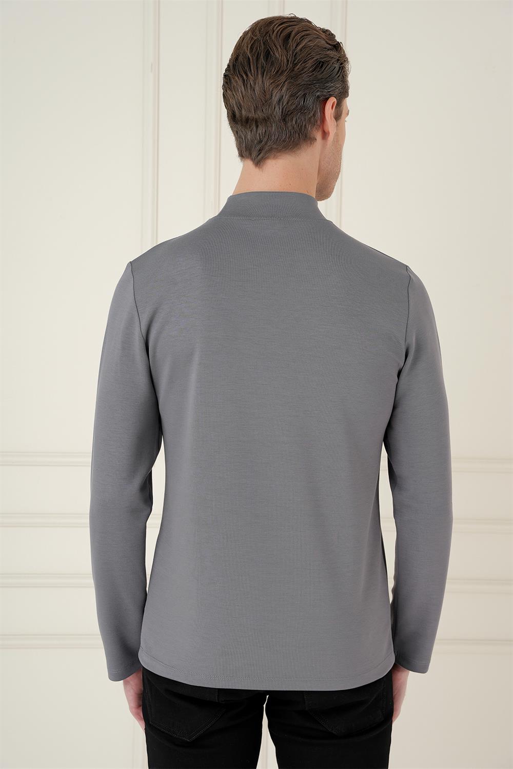 TS 894 Slim Fit Füme Spor T-Shirt