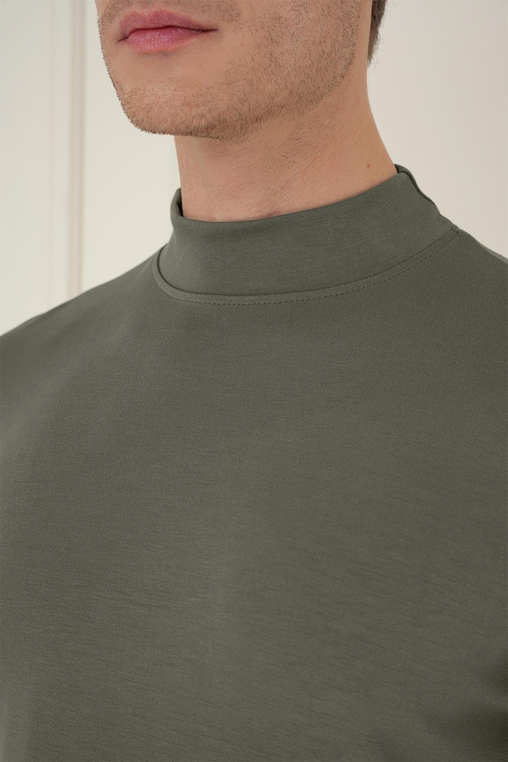 TS 894 Slim Fit Haki Spor T-Shirt