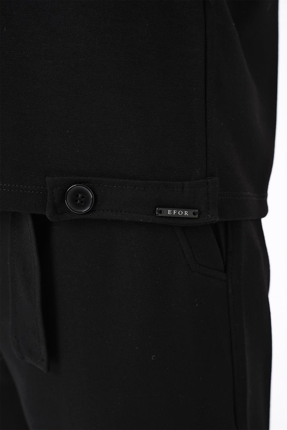 Ts 898 Comfort Fit Bisiklet Yaka Esnek Pamuk Kolsuz Spor Siyah Tişört