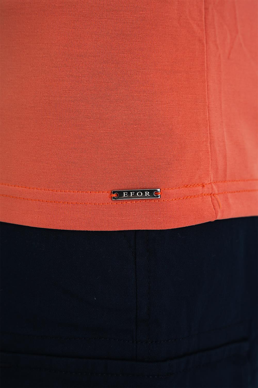 Ts 903 Comfort Fit Polo Yaka Modal Karışım Kısa Kol Casual Turuncu Tişört