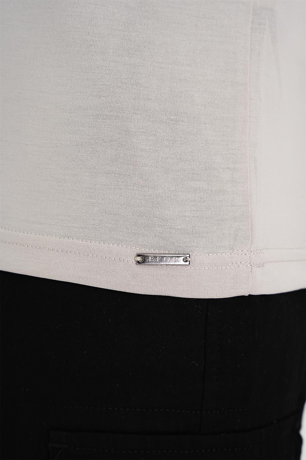Ts 903 Comfort Fit Polo Yaka Modal Karışım Kısa Kol Casual Taş Tişört