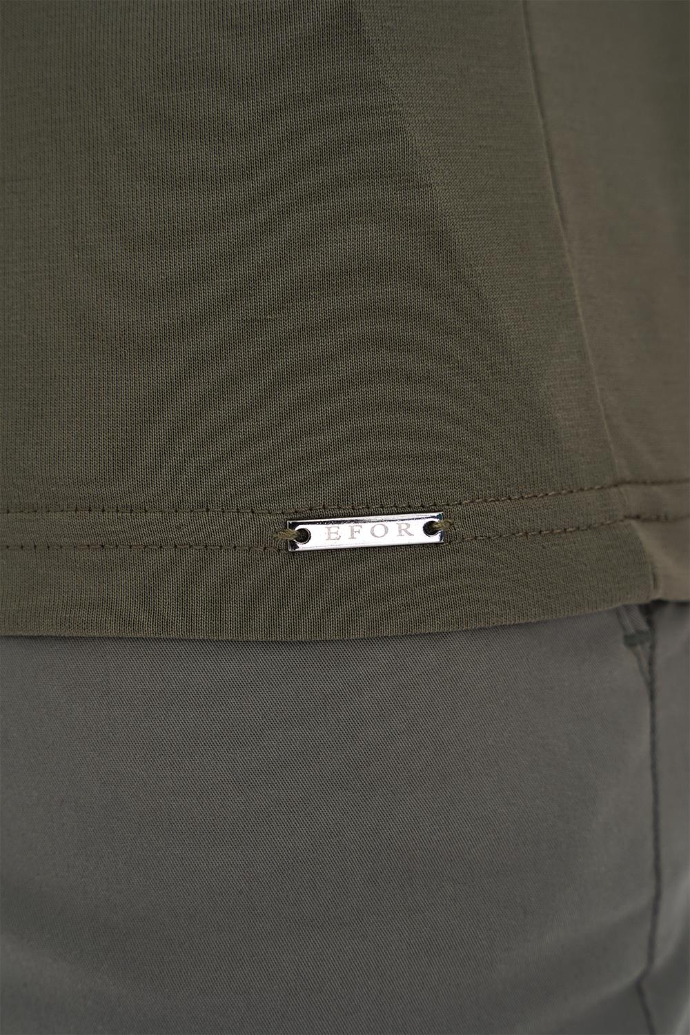 Ts 903 Comfort Fit Polo Yaka Modal Karışım Kısa Kol Casual Haki Tişört