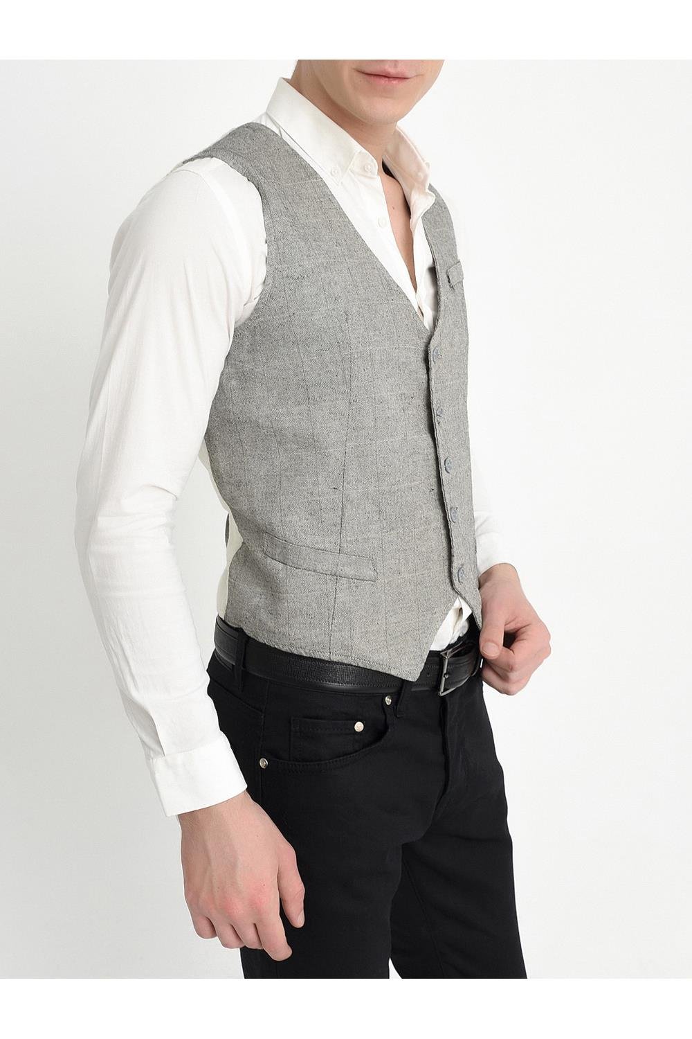 Y 149 Slim Fit Gri Spor Yelek