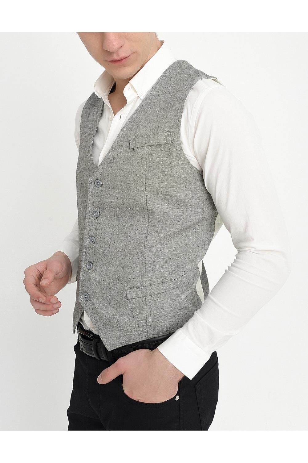 Y 149 Slim Fit Gri Spor Yelek