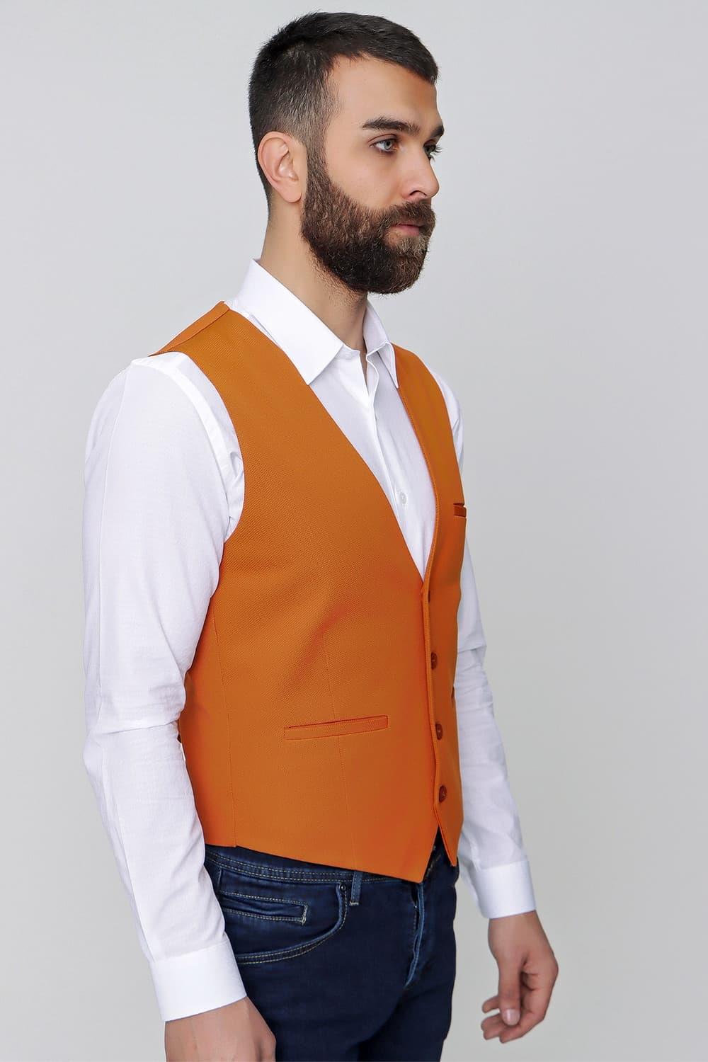 Y 155 Slim Fit Hardal Spor Yelek