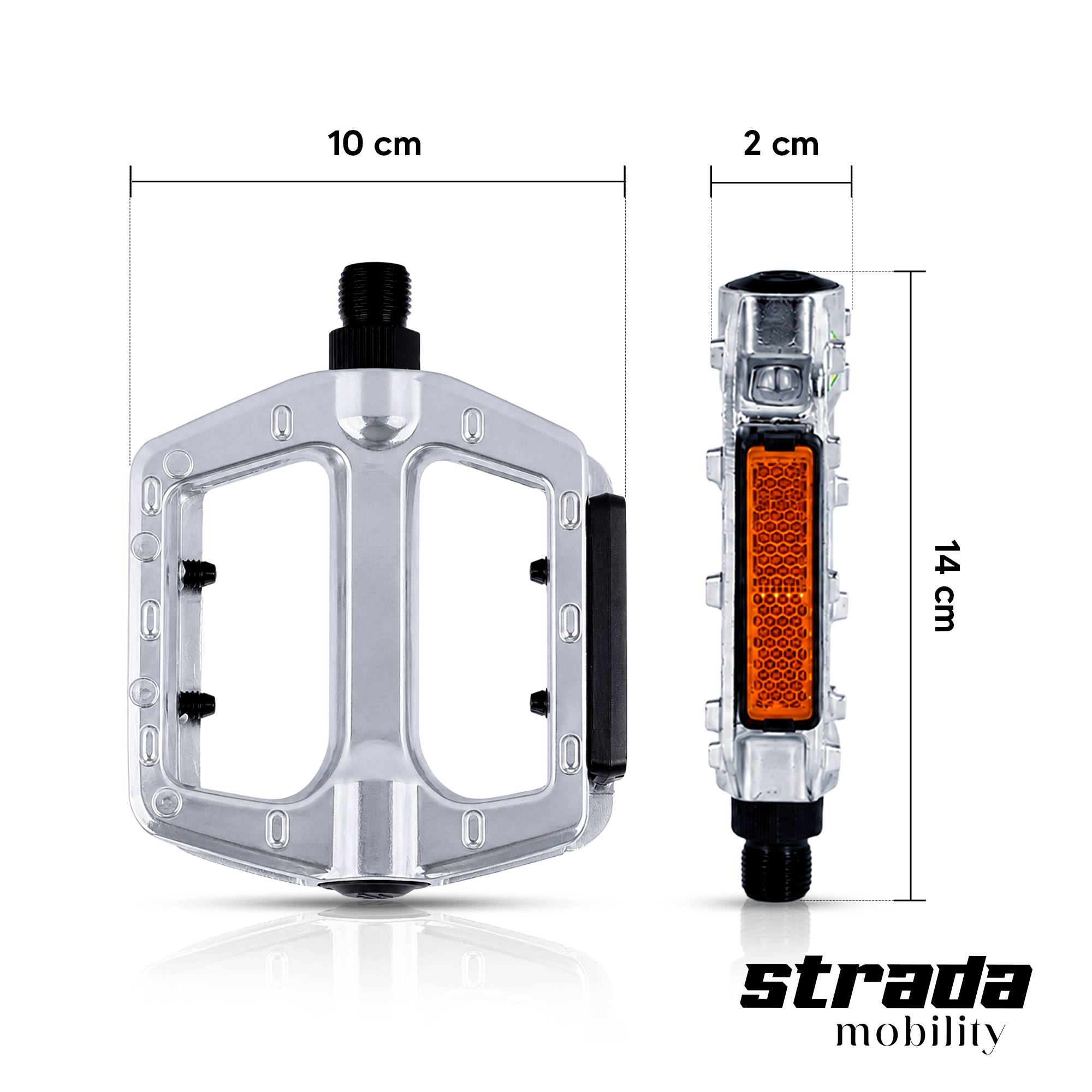 Strada Alüminyum Bilyalı Reflektörlü Bisiklet Pedalı