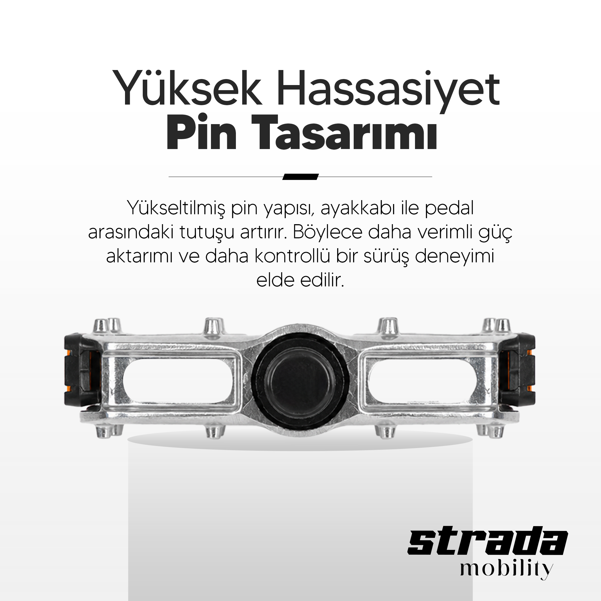 Strada Alüminyum Bilyalı Reflektörlü Bisiklet Pedalı