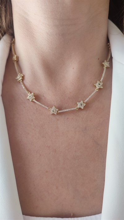 ÇELİK 14K YILDIZ KOLYE (48 CM)