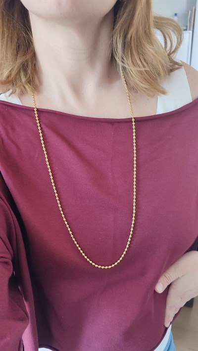 ÇELİK TOPCUK KOLYE (90 CM)