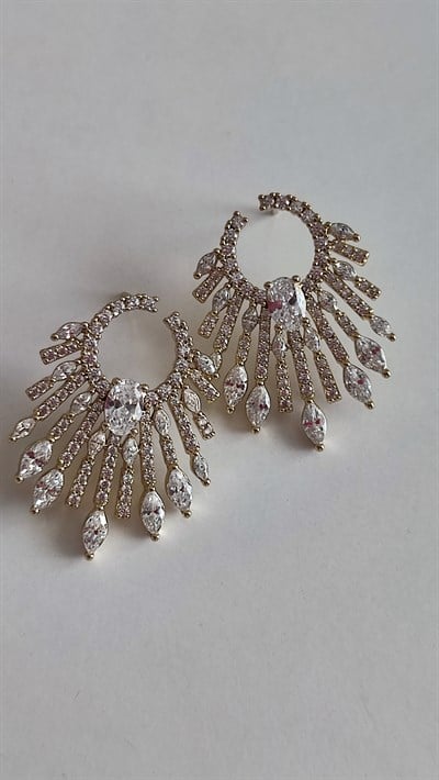 XP 14K TAŞLI QUEEN KÜPE 