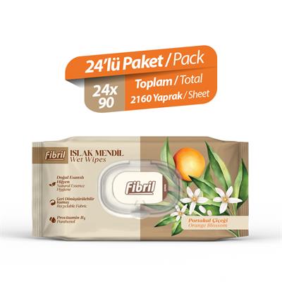 Fibril Portakal Çiçeği Kokulu Islak Mendil 24 Paket 2160 Yaprak