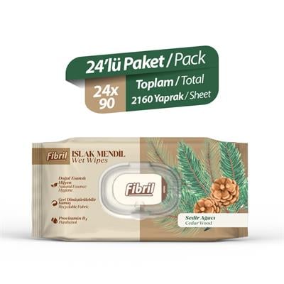 Fibril Sedir Ağacı Kokulu Islak Mendil 24 Paket 2160 Yaprak