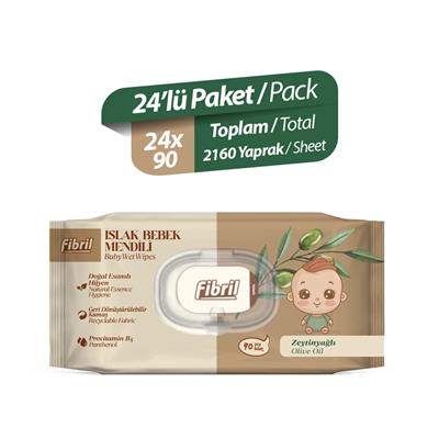 Fibril Zeytinyağlı Bebek Islak Mendil 24 Paket 2160 Yaprak