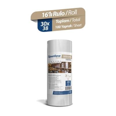 Spunforce Horeca / Profesyonel Temizlik Bezleri 100 Yaprak Beyaz 16lı Rulo