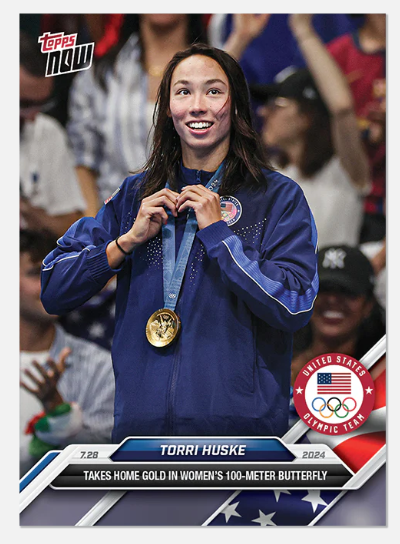 Topps Now 2024 Olimpiyatları Torri Huske 100 M Kelebekte Altın Madalya