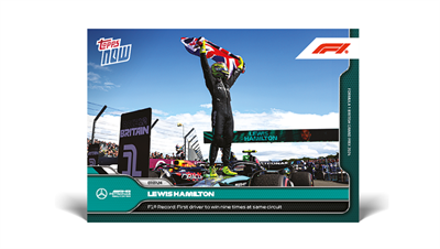 Topps Now Formula 1 Lewis Hamilton Aynı Pist Üzerinde 9 Galibiyete Ulaşan İlk Pilot 