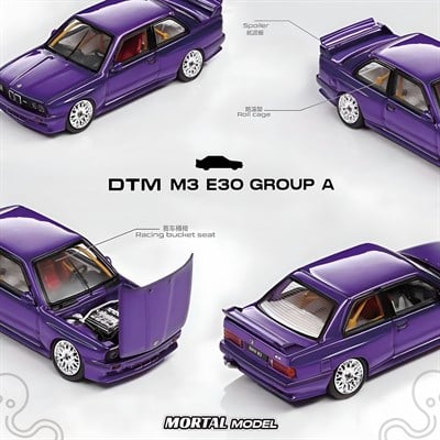 Mortal 1:64 BMW E30 M3 GROUP A (Metallic Transparent Purple)
