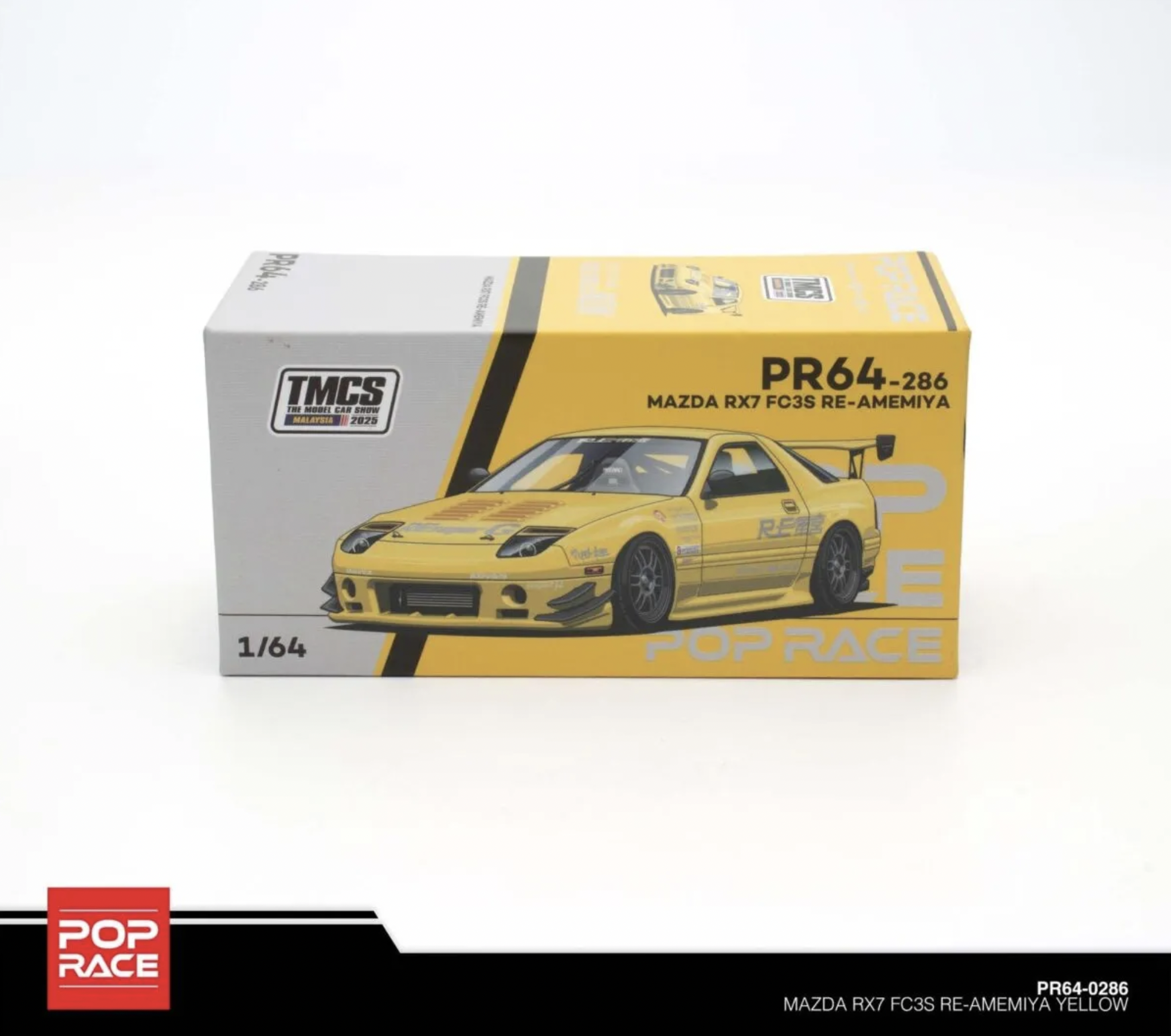 1/64 Pop Race Mazda RX7 FC3S Re-Amemiya (Yellow) (PR64-286) (TMCS