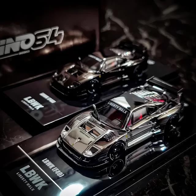 Inno 1/64 LBWK F40 Chrome Black IN64-LBWKF40-CHB
