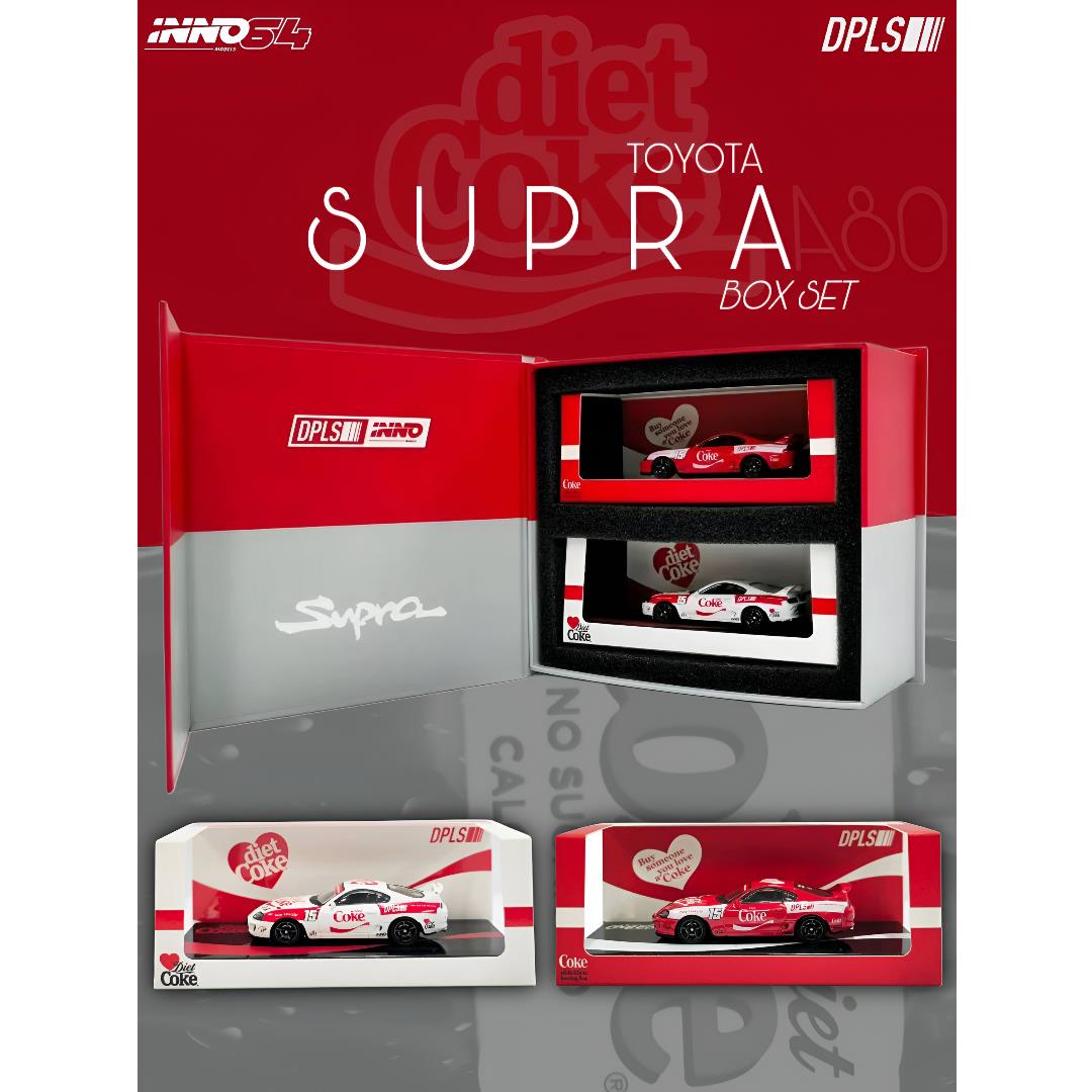 Inno64 Toyota Supra A80 Coca-Cola Edition Box Set - 1/64 Ölçek