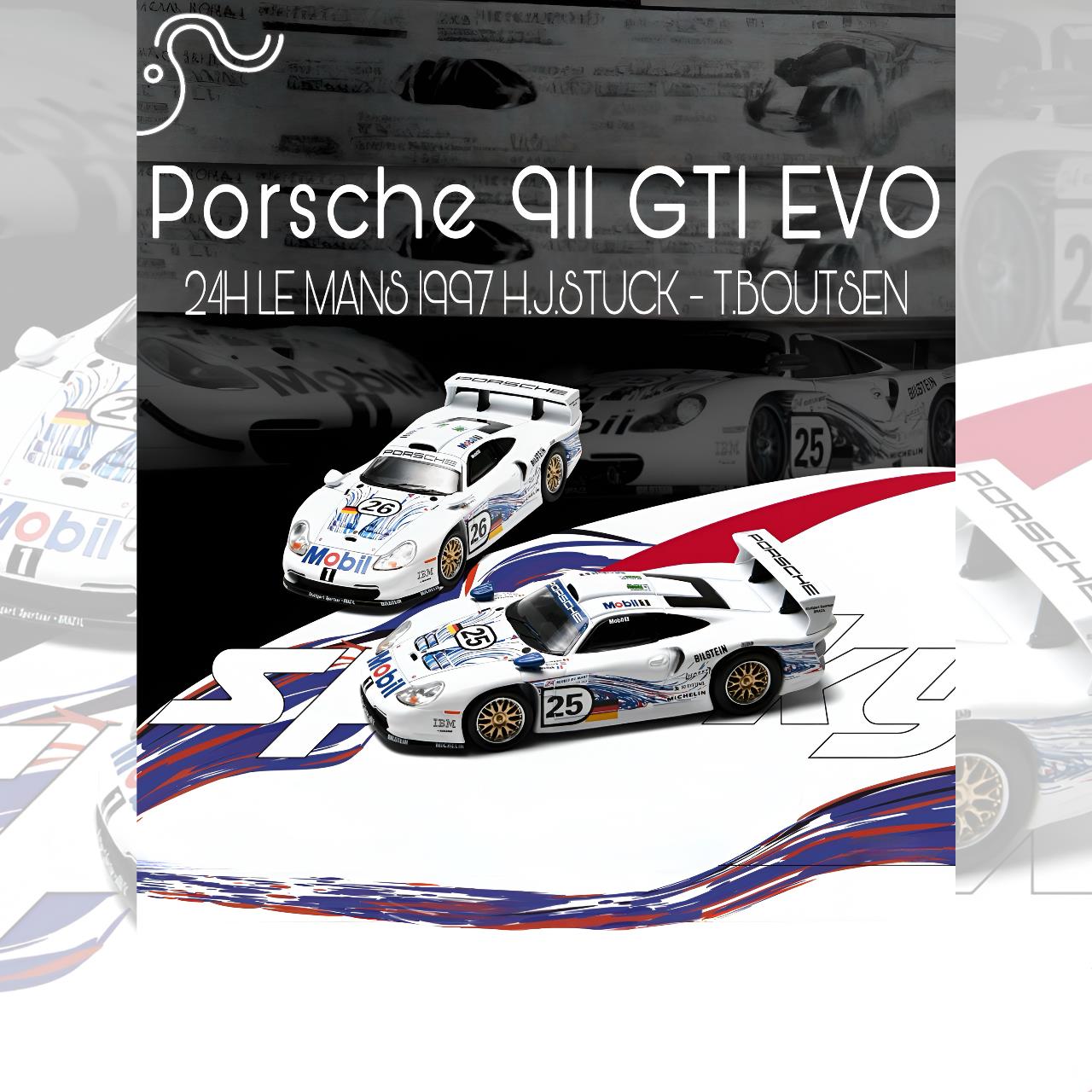 SPARKY x TINY 1/64 Porsche 911 GT1 EVO 24h LE MANS 1997 H.J.STUCK - T.