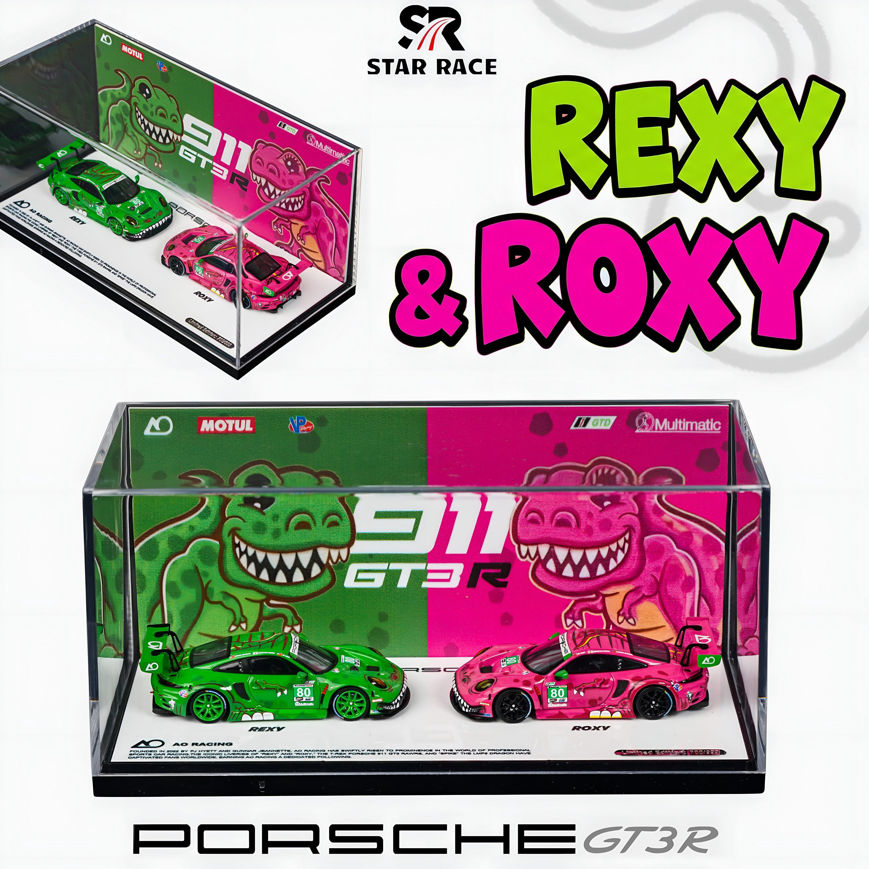 Rexy Roxy Car Star Race 1:64 Rexy & Roxy Porsche 911 GT3R Set