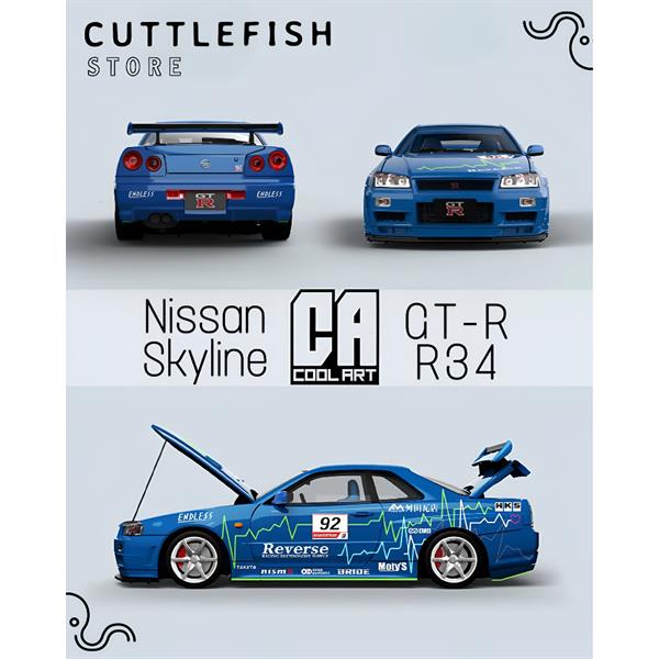 COOL ART 1:64 Nissan Skyline GT-R R34 -Blue