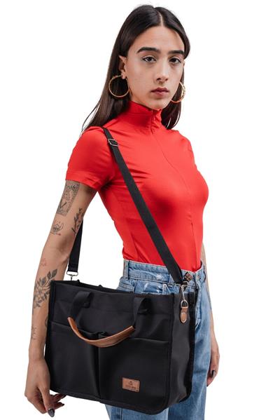  Woys Üç Gözlü Siyah Tote Bag Kadın Çantası 