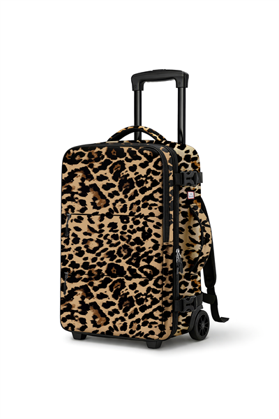 ✈️ WOYS TRAVEL Valize Gerek Bırakmayan Kabin Boy Leopar Desenli Seyahat Çantası