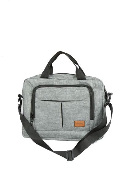 15.6 İNÇ Gri Renk Su Geçirmez Kumaş - Sünger Destekli Evrak Bilgisayar Notebook Laptop Çantası