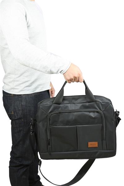 15.6 İNÇ Siyah Renk Su Geçirmez Kumaş - Sünger Destekli Evrak Bilgisayar Notebook Laptop Çantası