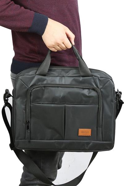 15.6 İNÇ Siyah Renk Su Geçirmez Kumaş - Sünger Destekli Evrak Bilgisayar Notebook Laptop Çantası