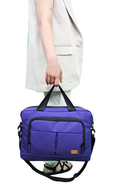 15.6 Evrak Bilgisayar Çantası Mor Renk Notebook Laptop Çantası