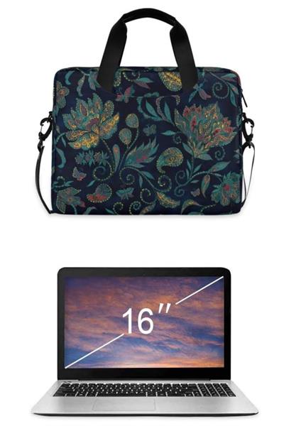 2 YIL GARANTİLİ -Desenli 16 inç Bilgisayar Çantası - Desenli Notebook Çantası - Su Geçirmez Kumaş