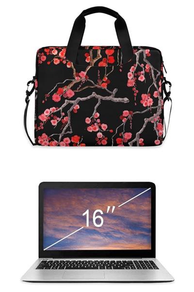 2 YIL GARANTİLİ -Desenli 16 inç Bilgisayar Çantası - Desenli Notebook Çantası - Su Geçirmez Kumaş