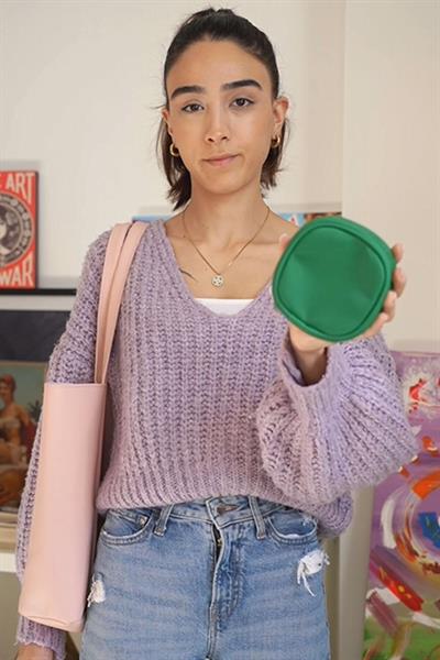 Çanta İçi Organizer Mini Makyaj Çantası -Benetton Yeşili Mini Kozmetik Çantası