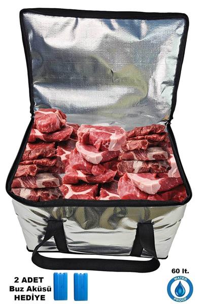 Woys Ekstra Korumalı İçi Dışı Termal Et Taşıma Çantası - 50 cm x 35 cm x 35 cm - Piknik Kamp Çantası