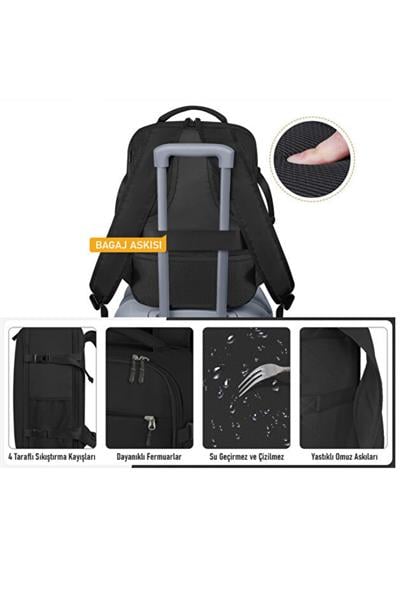 Gri Renk Seyahat Sırt Çantası, Laptop Çantası Hafif El Çantası Bay Küçük Bavul Valiz Çanta