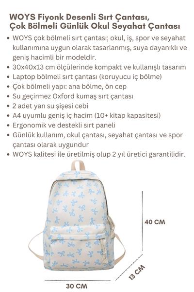Kore Tarzı Kurdele Desenli Sırt Çantası Spor Çantası Okul Çantası Günlük Kullanım Çanta