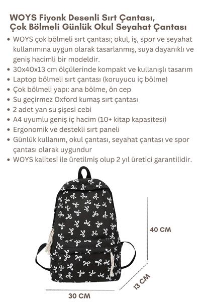 Kore Tarzı Kurdele Desenli Sırt Çantası Spor Çantası Okul Çantası Günlük Kullanım Çanta
