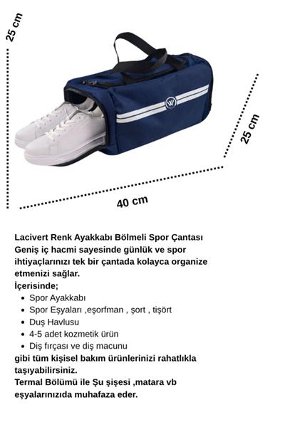 Lacivert Renk Ayakkabı ve Termal Bölmeli Spor Çantası