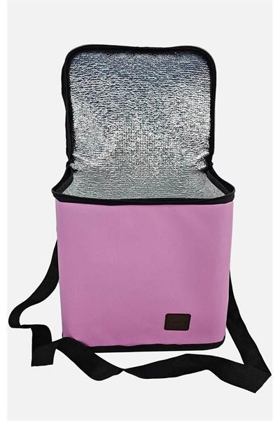 Pembe Renk Termal Çanta - Kamp Piknik Çantası -2 Adet Buz Aküsü Hediye -