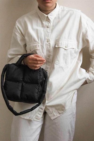 Woys Puffer Kabartmalı Puf Kumaş Kapitoneli Shopper Kadın Çantası
