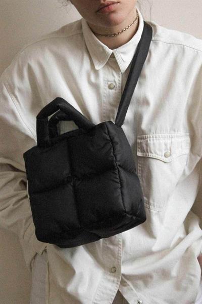 Woys Puffer Kabartmalı Puf Kumaş Kapitoneli Shopper Kadın Çantası