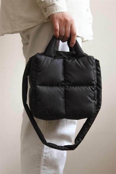 Puffer Kabartmalı Puf Kumaş Kapitoneli Shopper Kadın Çantası